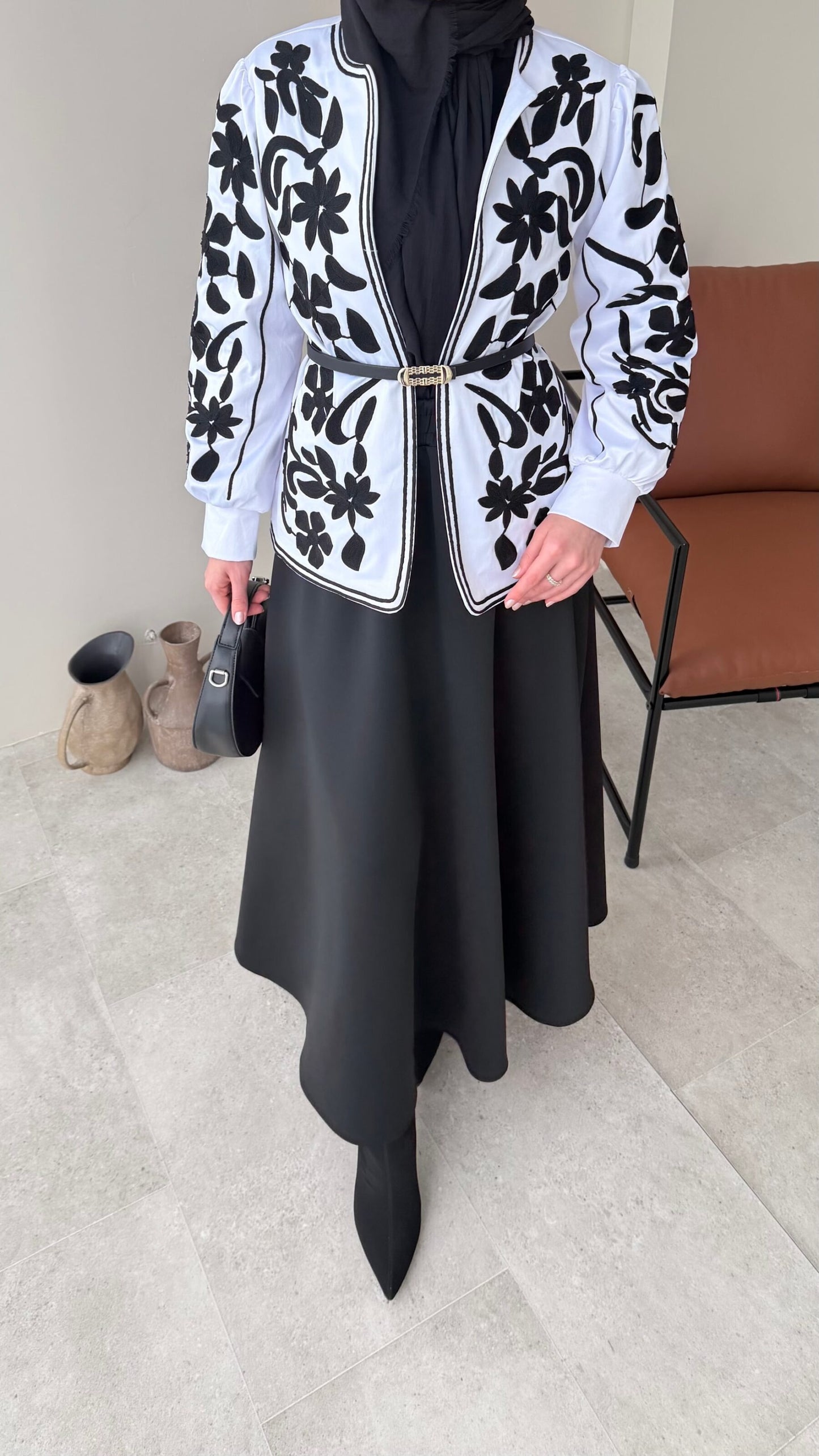 Quan Nakış Ceket – BEYAZ