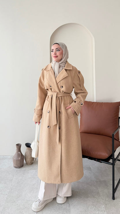 Bera Premium Kaşe Kaban – CAMEL
