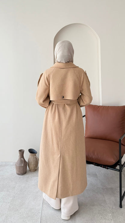 Bera Premium Kaşe Kaban – CAMEL