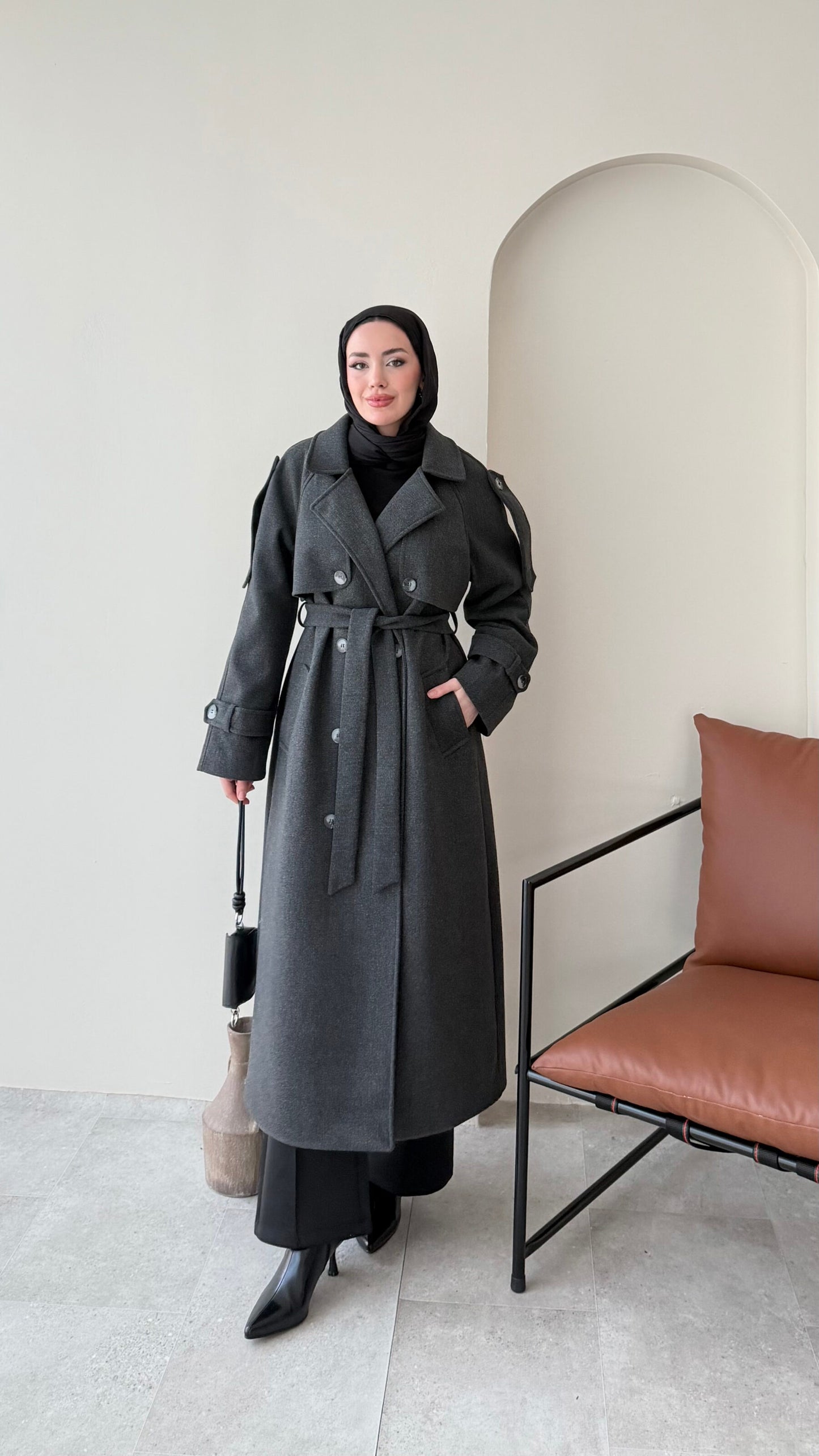 Bera Premium Kaşe Kaban – ANTRASİT