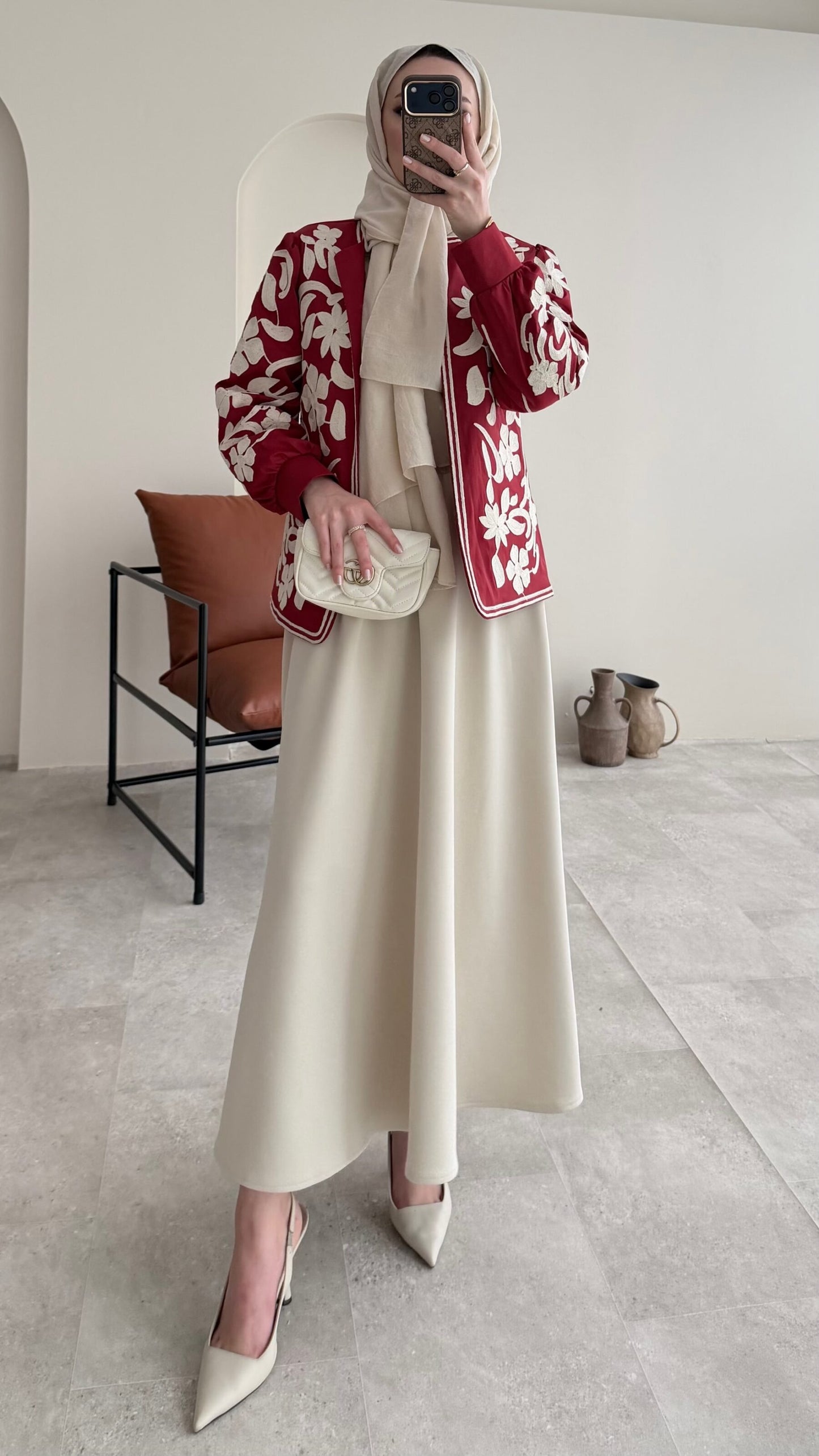 Quan Nakış Ceket – BORDO