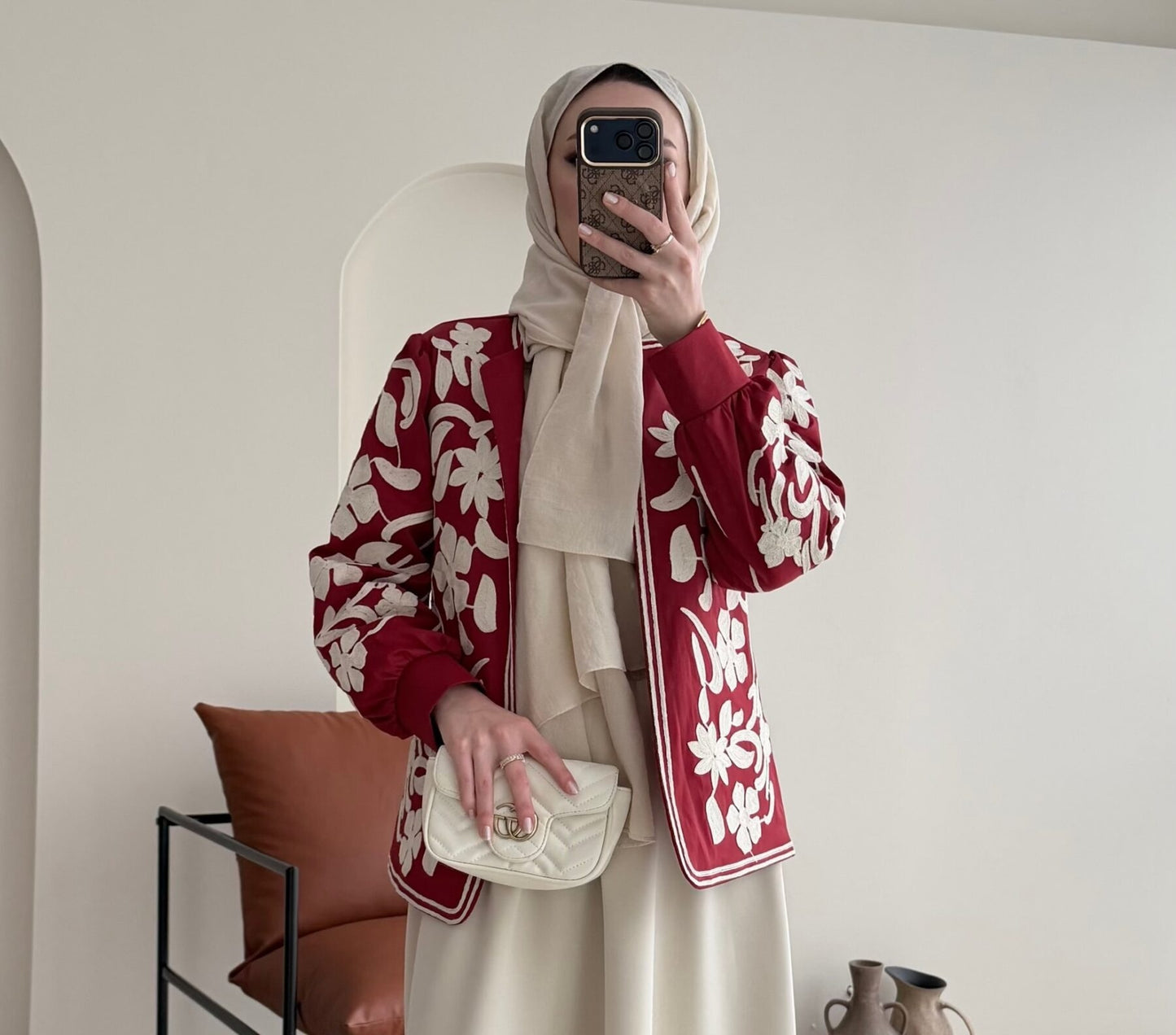 Quan Nakış Ceket – BORDO