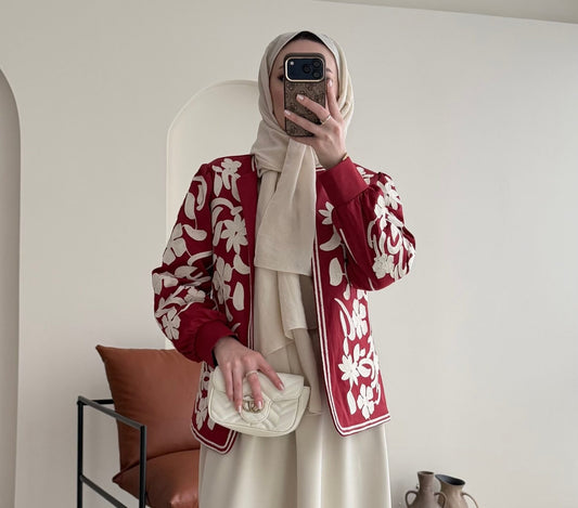 Quan Nakış Ceket – BORDO