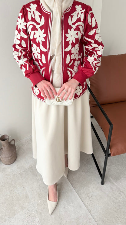 Quan Nakış Ceket – BORDO