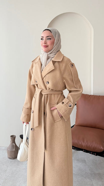 Bera Premium Kaşe Kaban – CAMEL