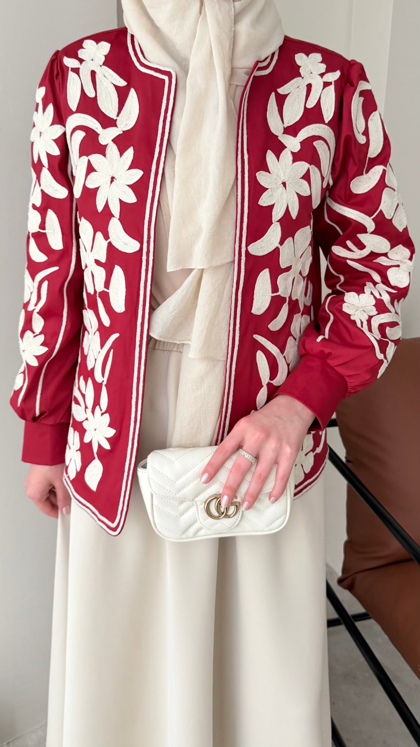 Quan Nakış Ceket – BORDO