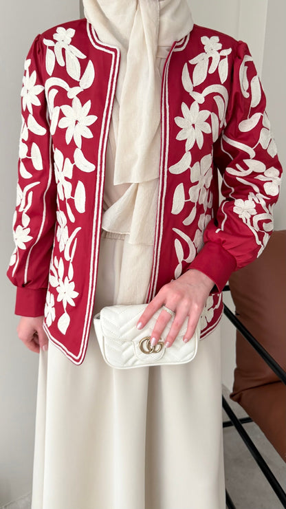 Quan Nakış Ceket – BORDO