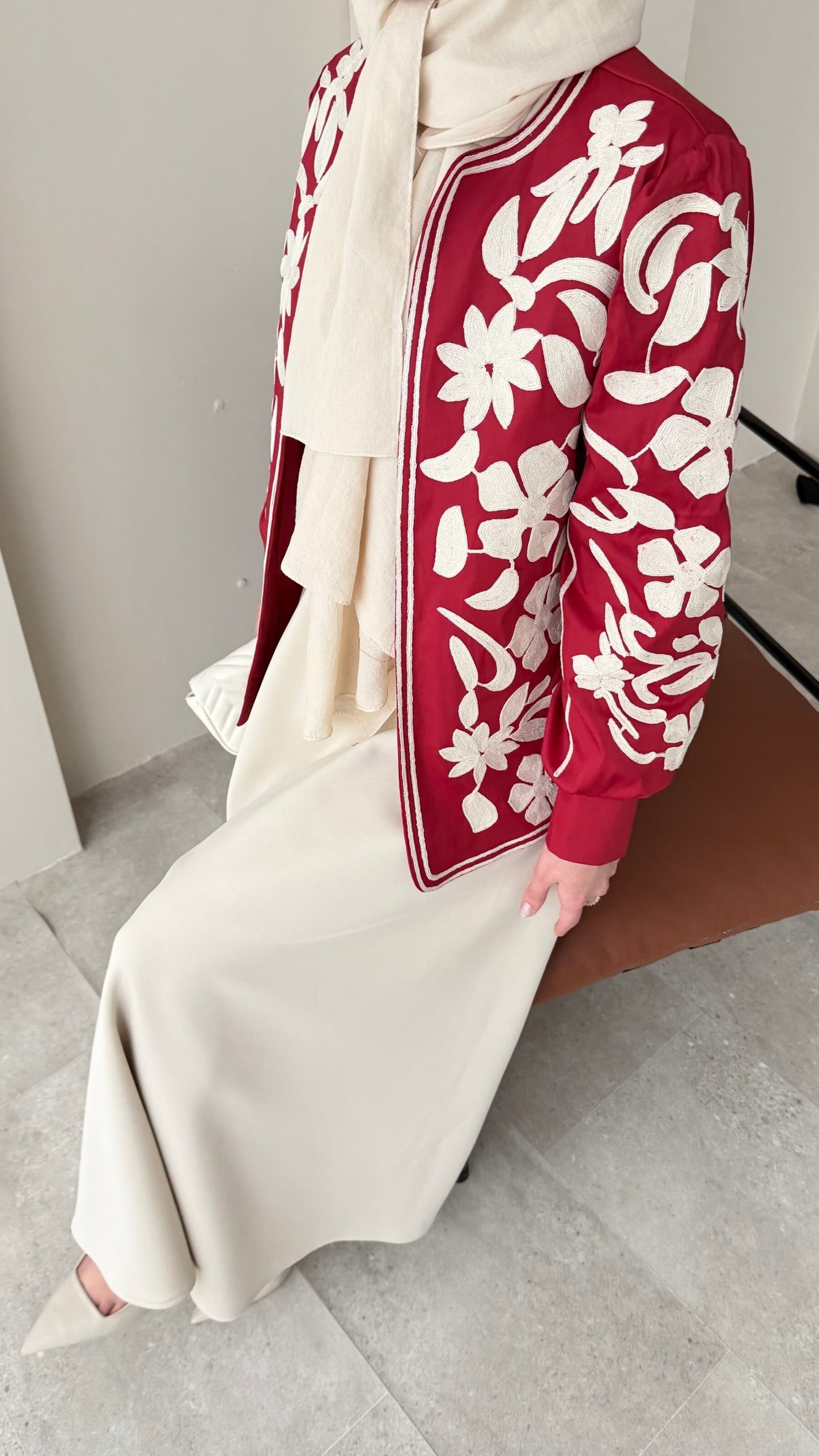 Quan Nakış Ceket – BORDO