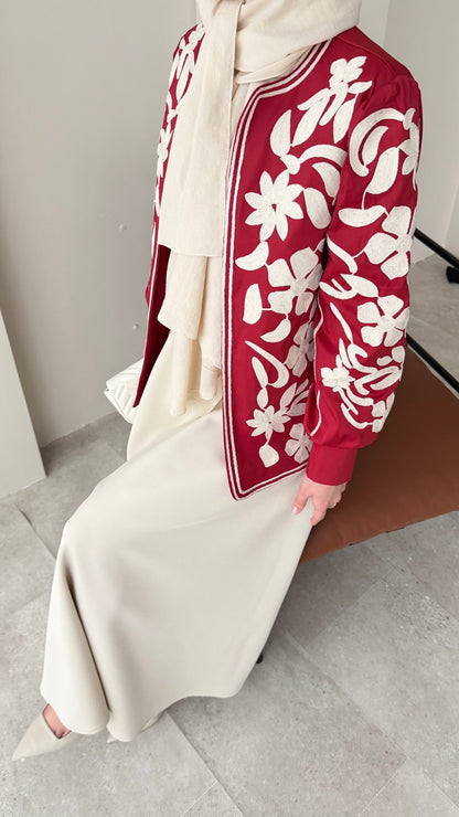 Quan Nakış Ceket – BORDO