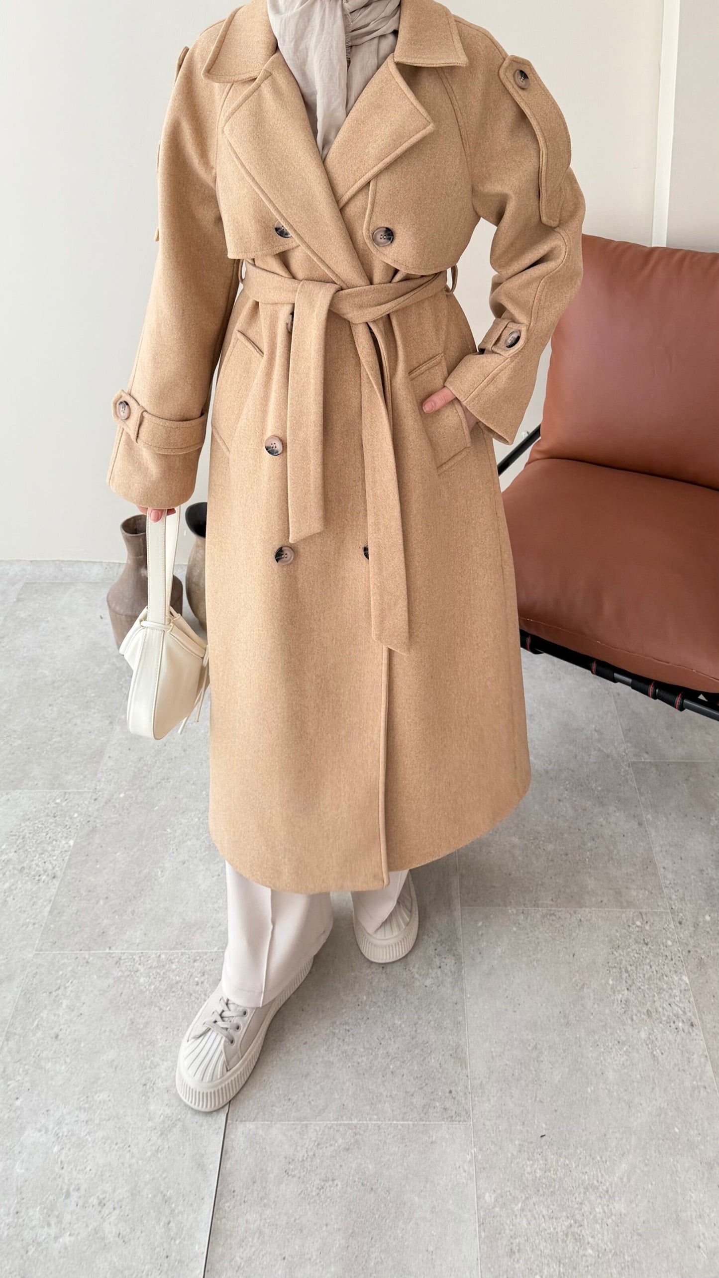 Bera Premium Kaşe Kaban – CAMEL