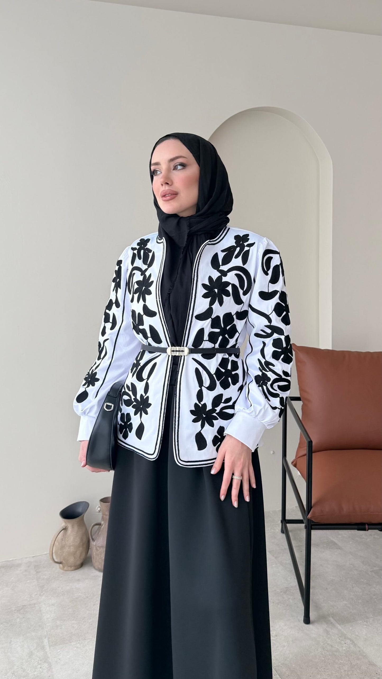 Quan Nakış Ceket – BEYAZ
