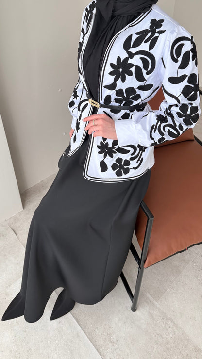 Quan Nakış Ceket – BEYAZ